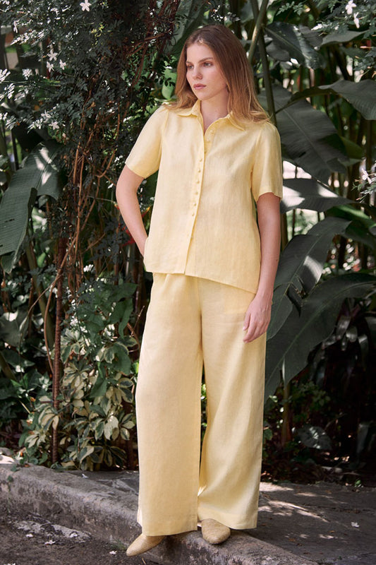SOFT YELLOW LINEN PANTS