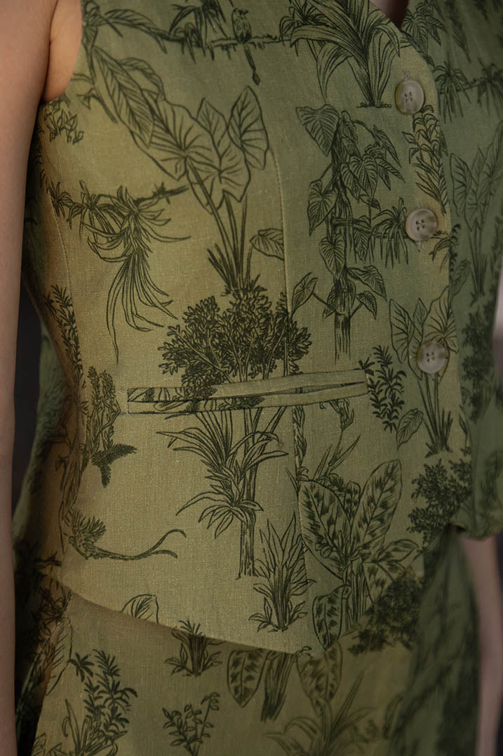 Printed Linen Vest