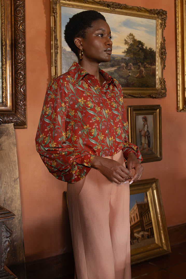 Printed Red Blouse Bruma